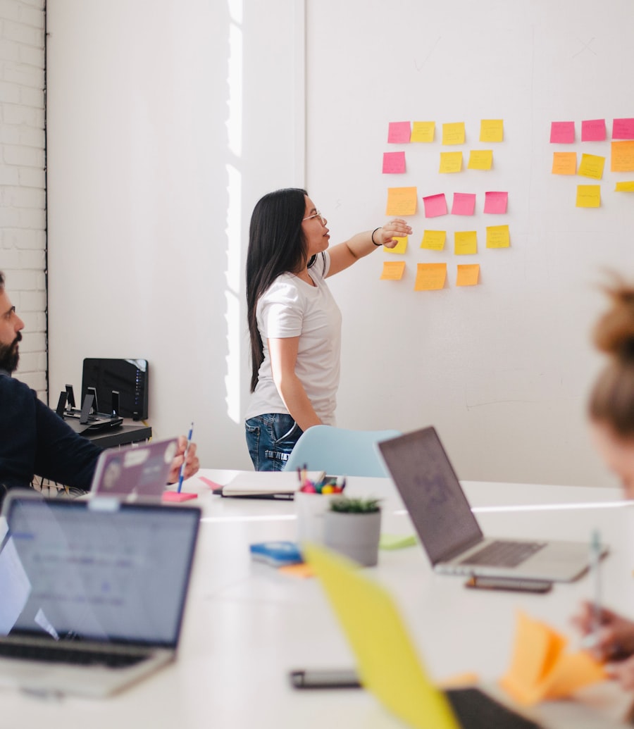 The AryaVerse team planning a project on a whiteboard